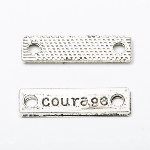 Detailed front and back view of COURAGE双孔 connector bar on a white background