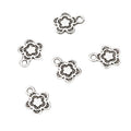 Small Five Petal Flower Outline Charm in Silver Tone view 2