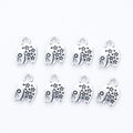 Patterned Small Elephant Metal Charm in Antique Silver Finish view 2