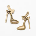Bow High Heel Shoe Metal Charms in Four Finishes for Jewelry Making view 2
