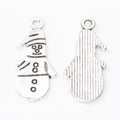 Hat and Scarf Snowman Metal Charms in Bronze and Silver view 2
