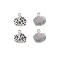 Textured Lotus Leaf Metal Charm Pendant Jewelry Making Component view 2