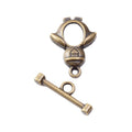 Snowman Toggle Clasps in Two Antique Metal Finishes view 2
