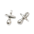 Baby Pacifier Metal Charms in 2 Pictured Finishes for Jewelry Making view 2