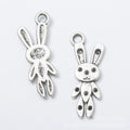 Vintage Finish Metal Long Ear Rabbit Charms in 2 Style Options view 2