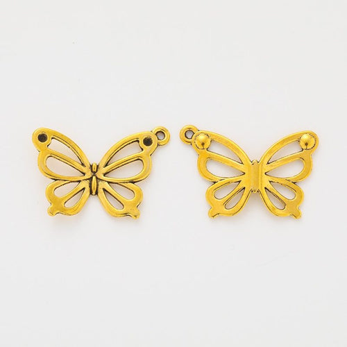 Front detail and finish comparison of the openwork butterfly charm