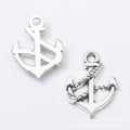 Rope Wrapped Anchor Charm in Multiple Metal Finishes for Jewelry Making view 2