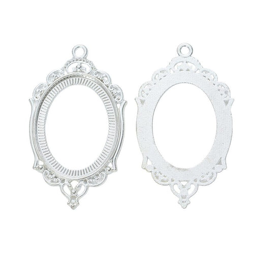 Ornate Oval Cabochon Setting metal piece shown in product image 2