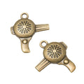 Floral Hair Dryer Metal Charms in 3 Pictured Finishes view 2