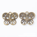 Openwork Butterfly Metal Charms in Two Antique Finishes view 2