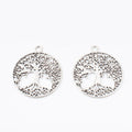 Round Tree Of Life Charm Pendants in 2 Metal Finish Options view 2