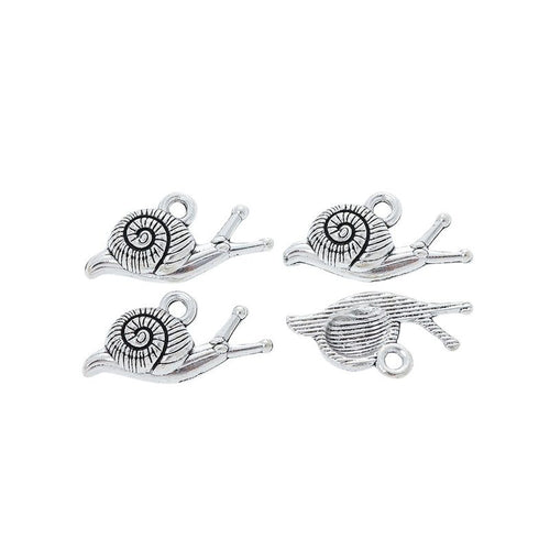 Antique Silver detailed snail charm shown in product image 2