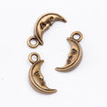 Smiling Crescent Moon Charm in 6 Metal Finishes for Jewelry Making view 2