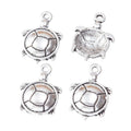 Round Open Shell Turtle Connectors in Antique Silver view 2