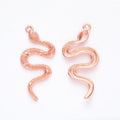 Curved Snake Charm Pendants in Five Metallic Finishes view 2