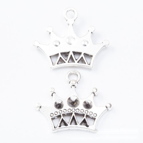 Close view of openwork crown connector charm