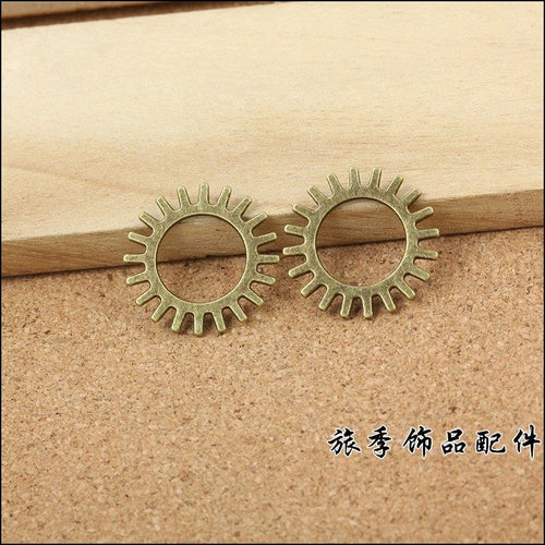 Close view of the front details on open gear ring jewelry components
