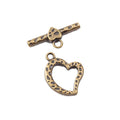 Heart Toggle Clasp Alloy Jewelry Making Component in 2 Finish Options view 2
