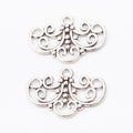Three-Loop Scroll Connector Jewelry Connector Component in Antique Silver view 2