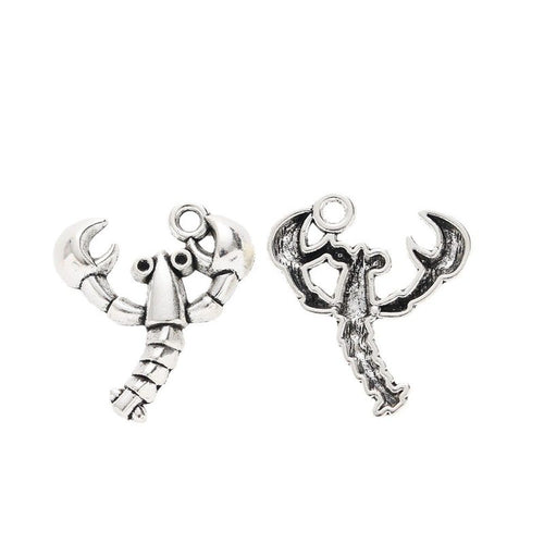 Front and reverse views of the detailed lobster charm