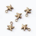 Small Starfish Metal Charms in Two Antique Finishes view 2