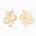 Coiled Chinese Dragon Charm Metal Jewelry Making Component view 2
