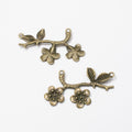 Plum Blossom Branch Two Loop Metal Connector Charm view 2