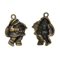 Dimensional Santa Claus Charms in Bronze and Antique Silver view 2