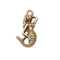 Sitting Mermaid Metal Charm in Antique Bronze and Silver view 2