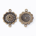 Sunflower Two Loop Metal Connector Charm Jewelry Making Component view 2