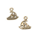 Small Sailboat Charms in Antique Bronze, Antique Gold, Antique Silver view 2