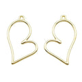 Open Heart Bezel Frame Charms in Three Metal Finishes view 2