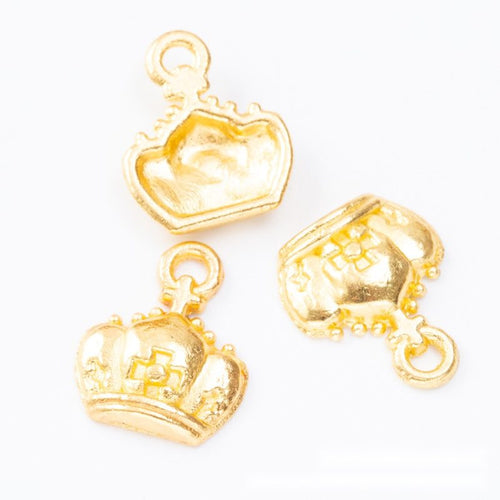 Detailed front and back view of 迷你皇冠 charm on a white background