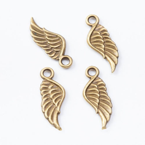 Additional front and reverse view of the single wing charm