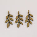 Leafy Branch Metal Charms in Four Finishes for Jewelry Making view 2