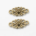 Floral Double Loop Metal Connectors in Six Finishes view 2