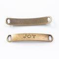 JOY Word Curved Bar Connectors in Two Antique Finishes view 2