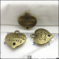 Sister Always Heart Pendant Charm in Antique Bronze view 2