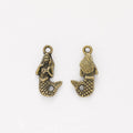Mermaid Charm Detailed Metal Pendant in Four Finishes view 2