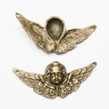 Angel Face Wings Charm Metal Pendant for Jewelry Making view 2