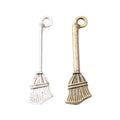 Long Handled Broom Charm Metal Jewelry Making Pieces view 2