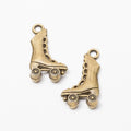 Four Wheel Roller Skate Charms in Antique Bronze and Silver view 2