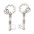 Flower Bow Key Charm in 2 Metal Finishes for Jewelry Making view 2