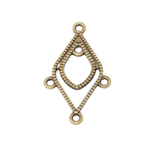 Detailed view of openwork diamond connector metal component