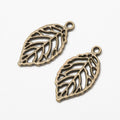 Vintage Finish Metal Openwork Leaf Charms in 5 Style Options view 2