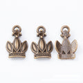 Open Crown Metal Charms in 2 Pictured Finishes for Jewelry Crafts view 2