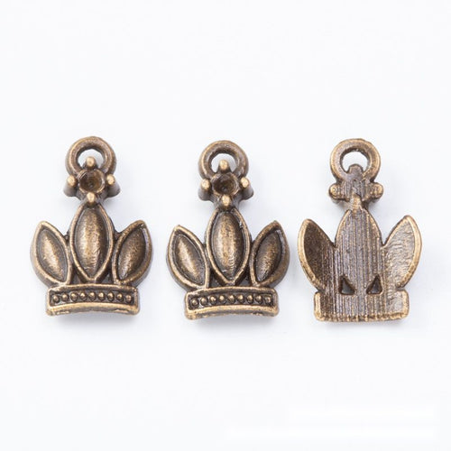 Open Crown metal design front and back view on a light background
