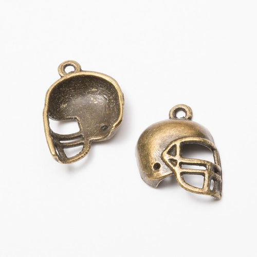 Close view of football helmet charm