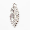 Broad Leaf Charm with Engraved Veins in Two Antique Finishes view 2
