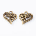 Filigree Heart Metal Charm Pendant in Six Pictured Finishes view 2